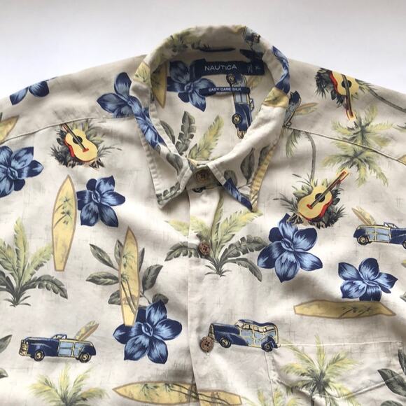 Nautica Easy Care Men’s Hawaiian Short Sleeve Shirt - Picture 1 of 6